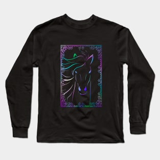 Horse Animal Wildlife Forest Nature Chrome Graphic Long Sleeve T-Shirt